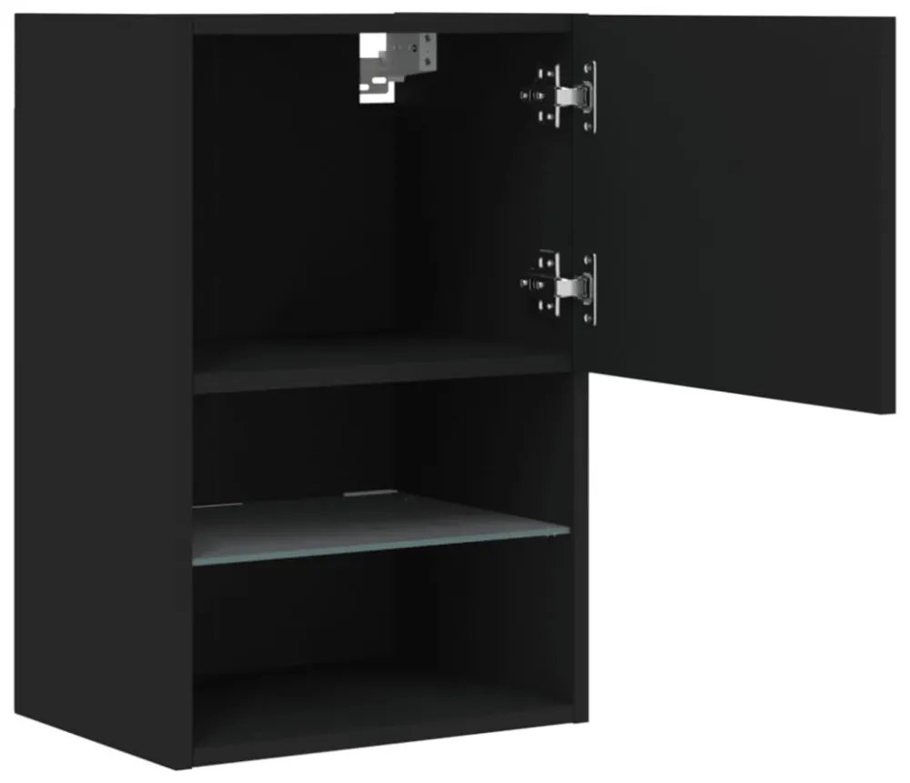 2 db fekete TV-szekrény LED-világítással 40,5 x 30 x 60 cm