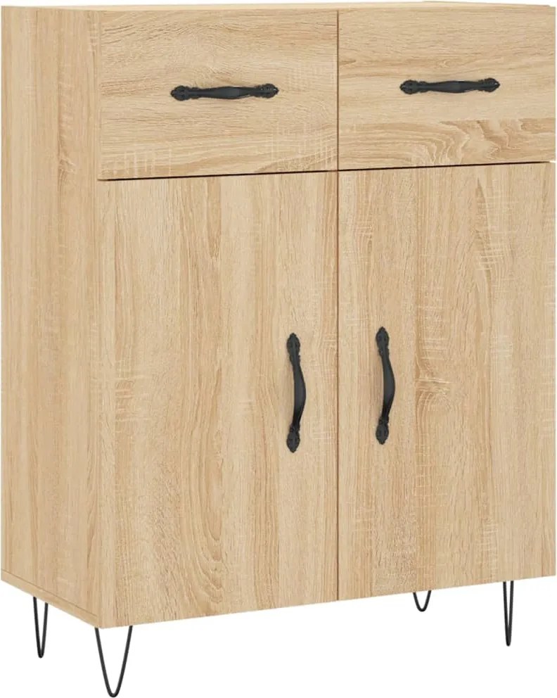 vidaXL sonoma tölgy színű szerelt fa tálalószekrény 69,5 x 34 x 90 cm