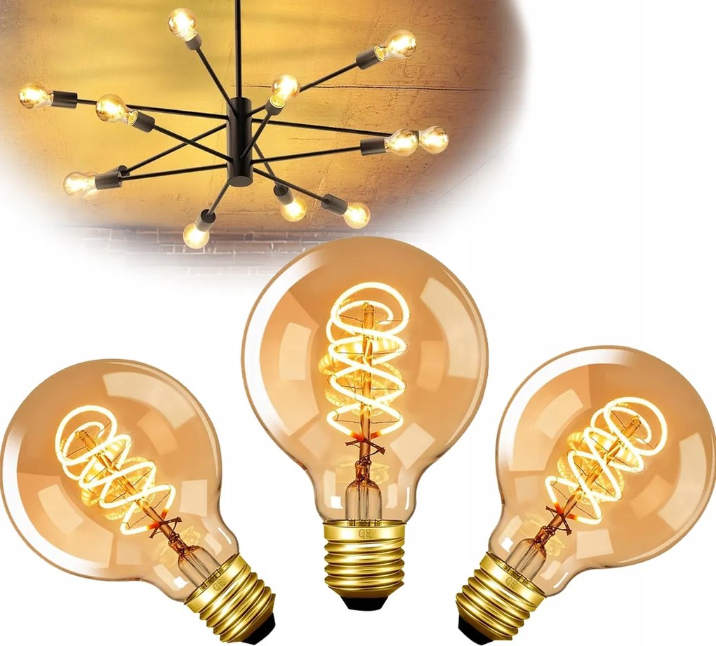 3db Led Dekorációs Izzó E27 4W Filament Edison