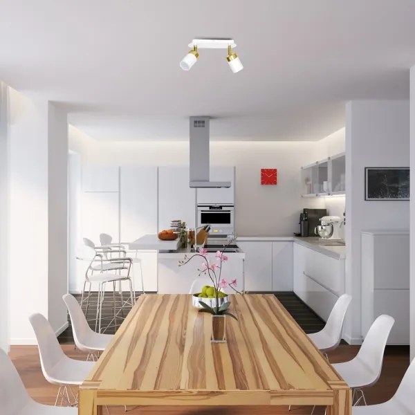 JOKER 2xGU10/25W/230V spotlámpa fehér/arany