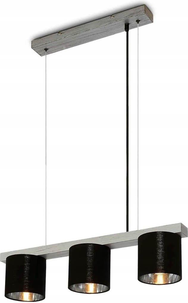 Briloner függőlámpa 136 cm, 3x E14, antik ezüst, fa/fém