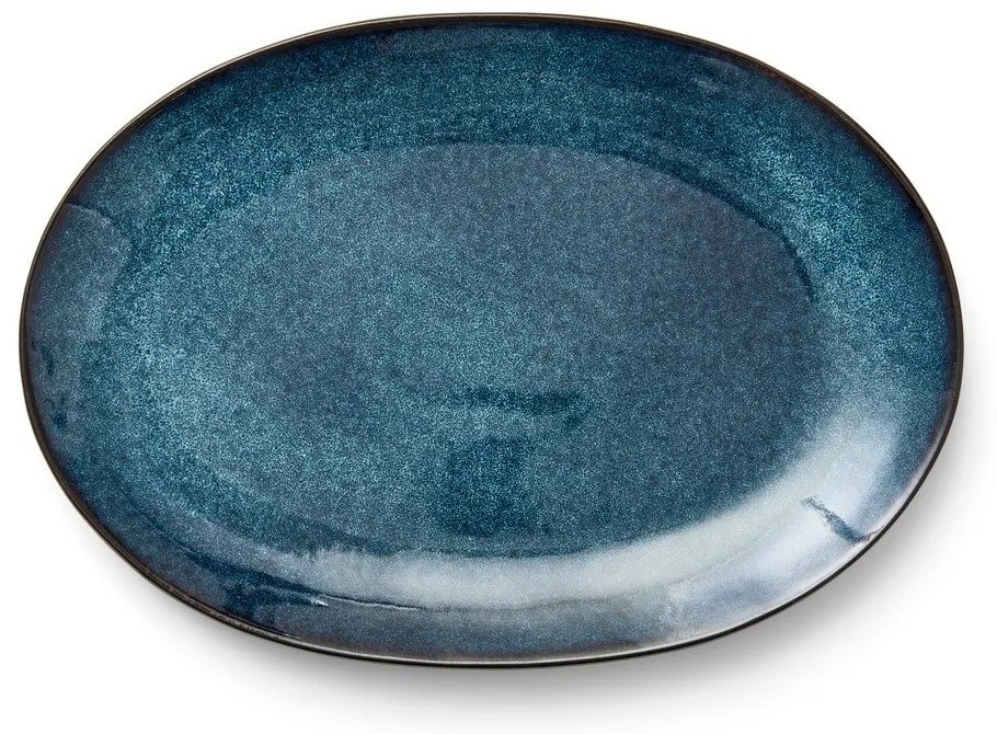 Fekete-kék kőedény tányér Gastro Dark Blue/Black – Bitz