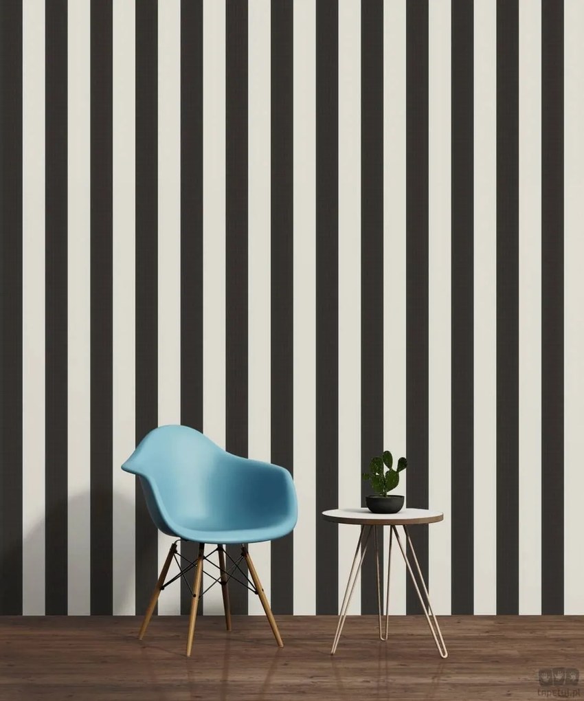 Csíkos Tapéta Fekete-fehér Fényes Vinil Karl Lagerfeld Tapéta