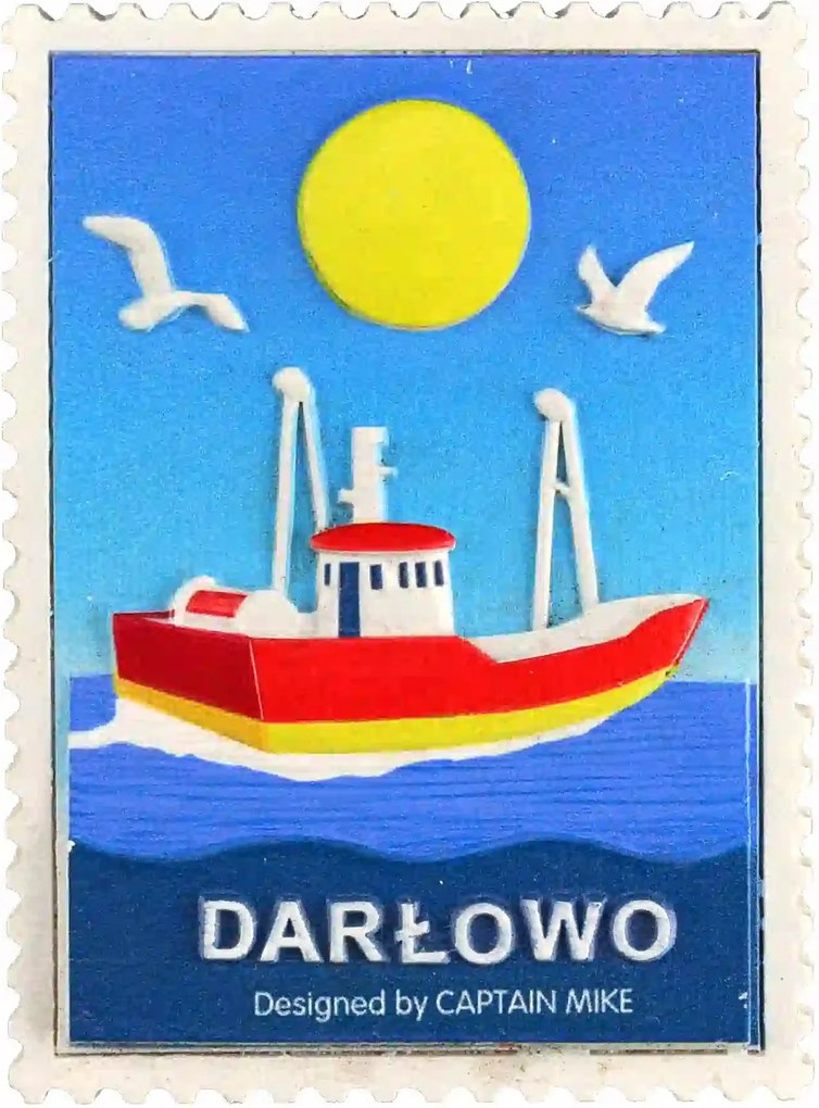 Postaláda alakú mágnes tengeri motívummal Darłowo