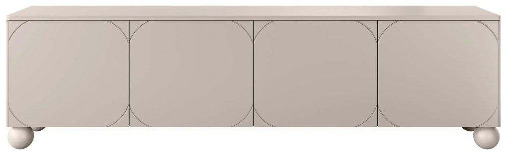 Sonatia II négyajtós TV-szekrény 200 cm gömb lábakon - kasmír