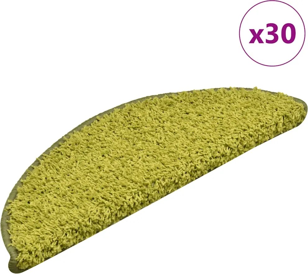 vidaXL 30 db zöld félkör alakú lépcsőszőnyeg 56 x 17 x 3 cm