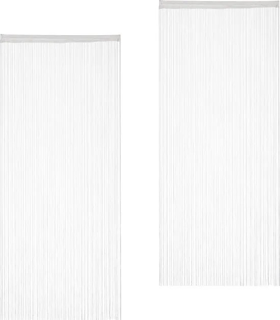 Spagetti függöny zsinóros 90 x 245 cm Fehér Relaxdays