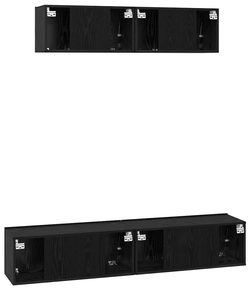 Fali TV Szekrény 4 pcs Fekete tölgy Kicsi 80 x 30 x 30.5 cm