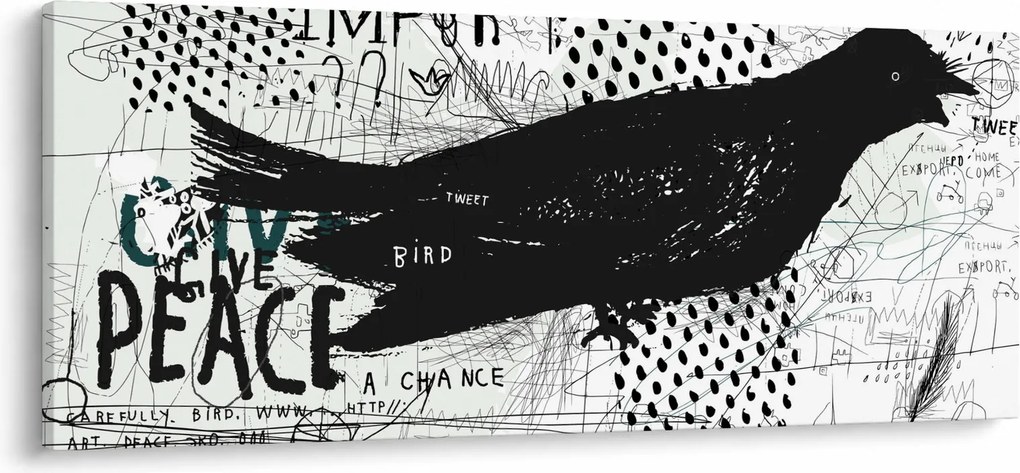 Kép - Street art - madár (120x50 cm)
