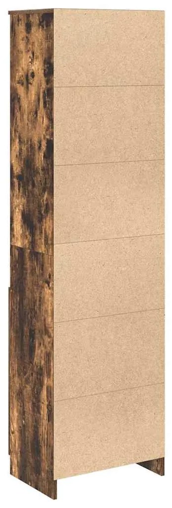 füstös tölgy színű szerelt fa magasszekrény 50x35x180 cm