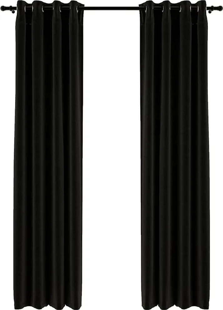 vidaXL 2 db antracitszürke, vászonhatású sötétítőfüggöny 140 x 225 cm