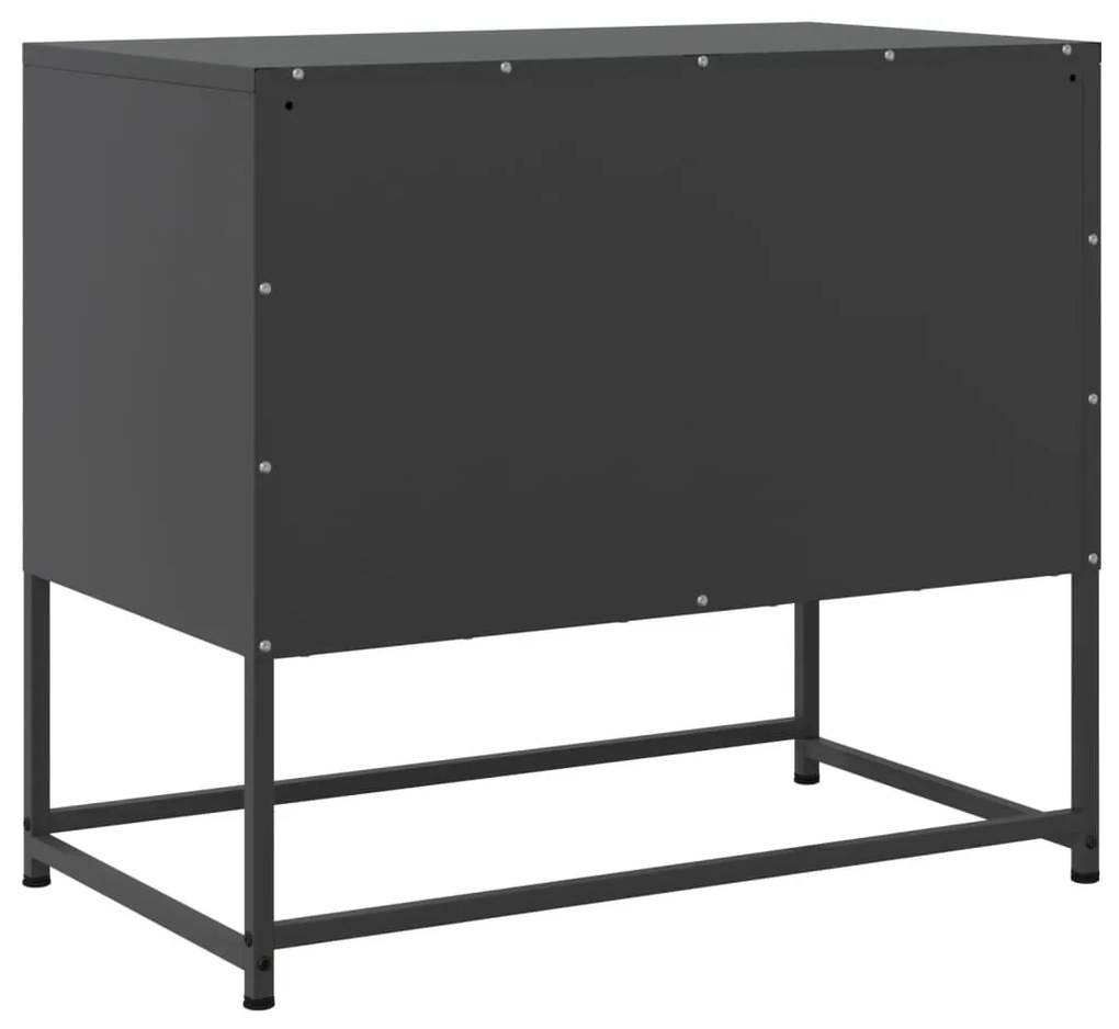 fekete acél TV-szekrény 68,5 x 39 x 60,5 cm