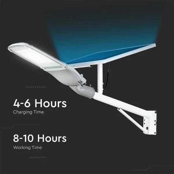 LED állítható fényerejű napelemes utcai lámpa LED/50W/6,4V 6000K IP65 + DO