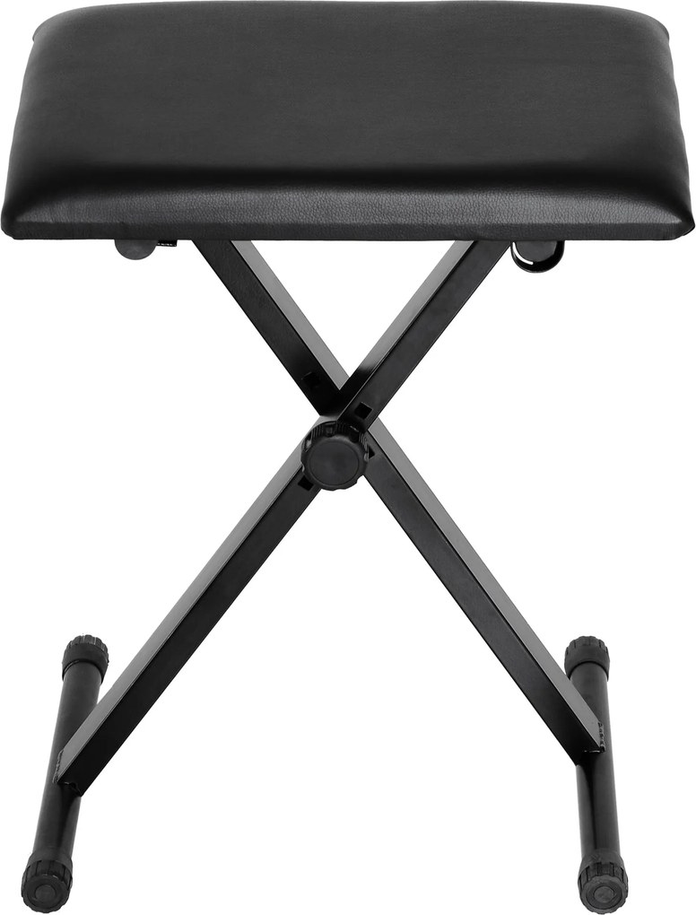 HOMCOM Magasságban Állítható, Összecsukható Zongora Szék, Smink Szék, Fém, Műbőr, Hab Fekete 39 x 29 x 37-47 cm | Aosom