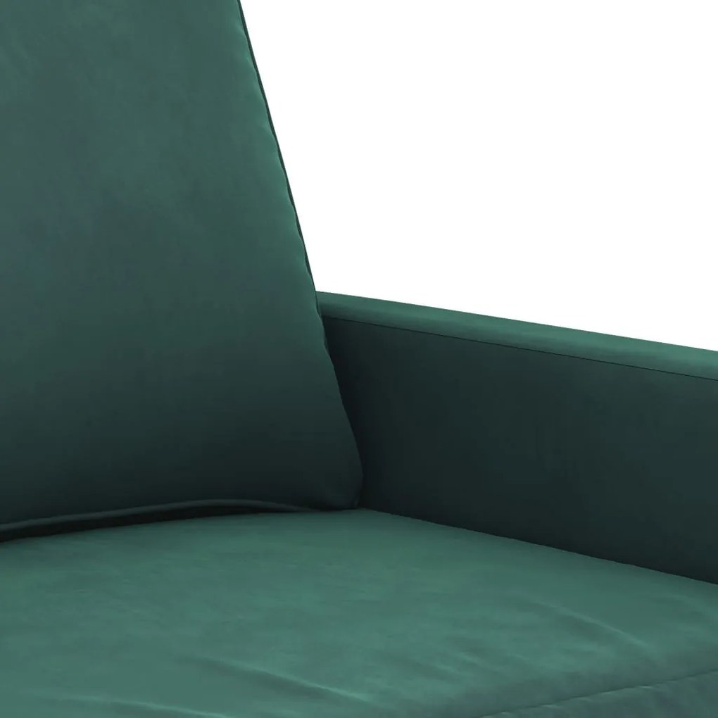 vidaXL sötétzöld bársony kanapéfotel 60 cm