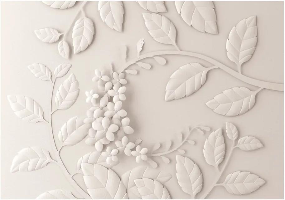 Cream Paper Flowers nagyméretű tapéta, 400 x 280 cm - Artgeist