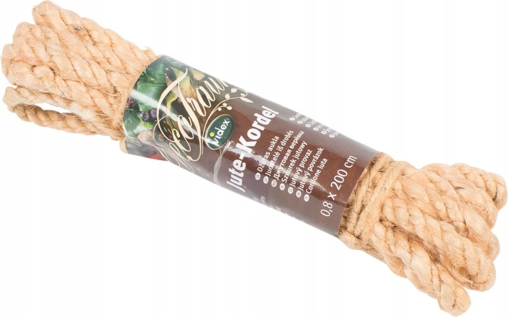 Natúr juta zsinór otthon és kert díszítéséhez 0,8 x 200cm natúr