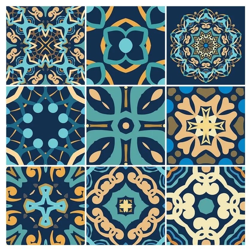 Dizier 9 db-os dekor falmatrica szett, 15 x 15 cm - Ambiance