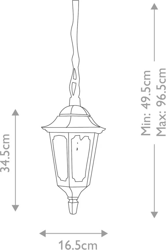 ELSTEAD PRM9-BLACK PARISH Kültéri Függő Lámpa IP44