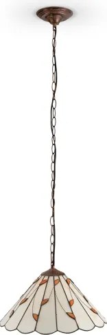 Brilagi - láncos Tiffany-vitrázs csillár FOLIA 1xE27/60W/230V átm. 40 cm