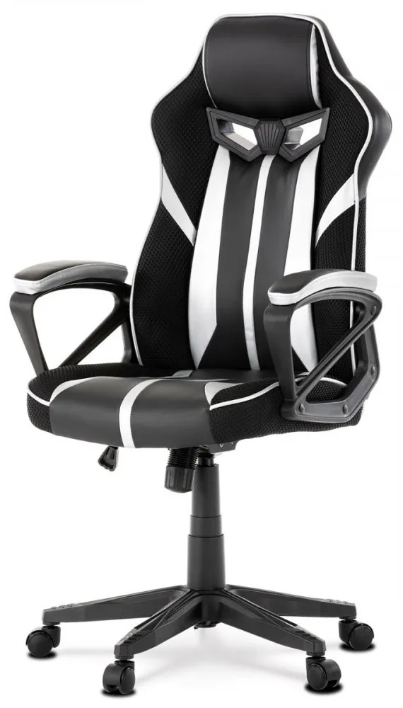 Scaun pivotant Gamer Office, culoare negru-argintiu, cu mecanism de pivotare KA-Y341