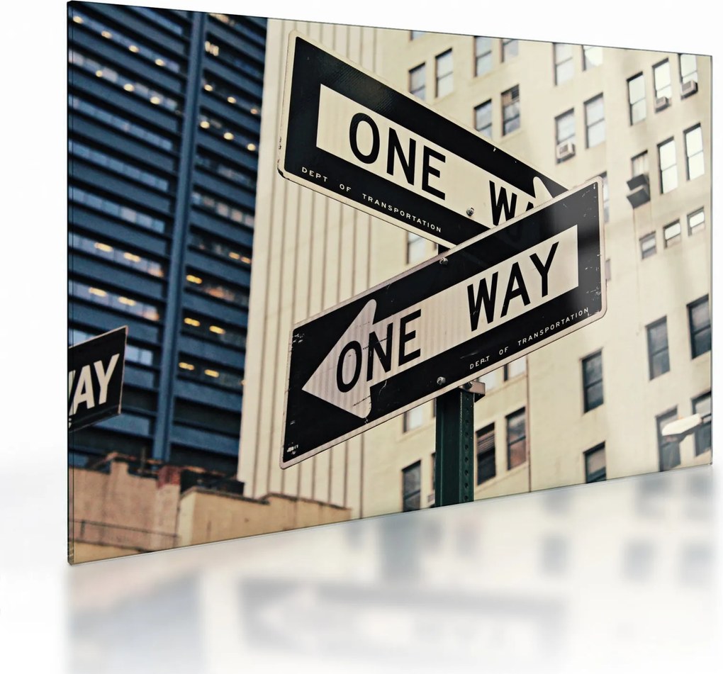 Kép - New York ONE WAY (üvegen) (70x50 cm)