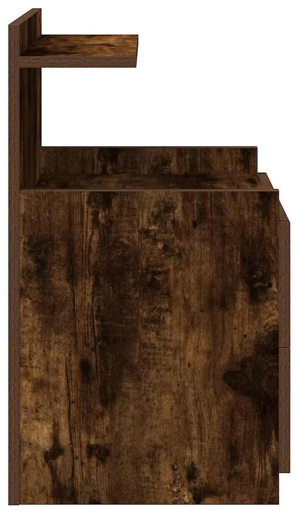 2 db-os éjjeliszekrény 2 fiókkal, füstölt tölgyfa 40 x 36,5 x 62 cm