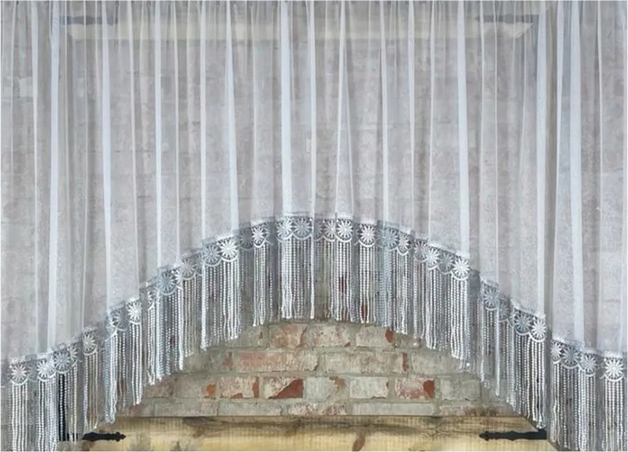 Függöny 300x100,íves,market, gip.fehér-szürke 30cm