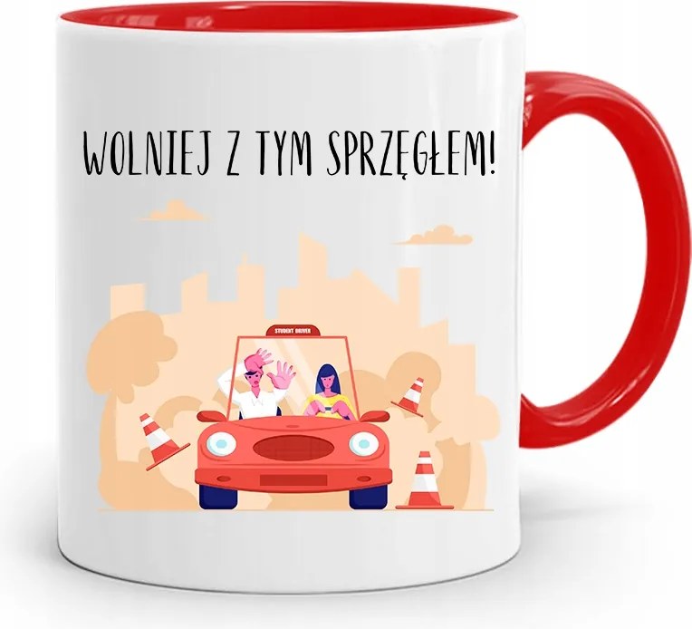 Vezetői Oktatónak Piros Bögre Ajándék fényképes nyomtatással