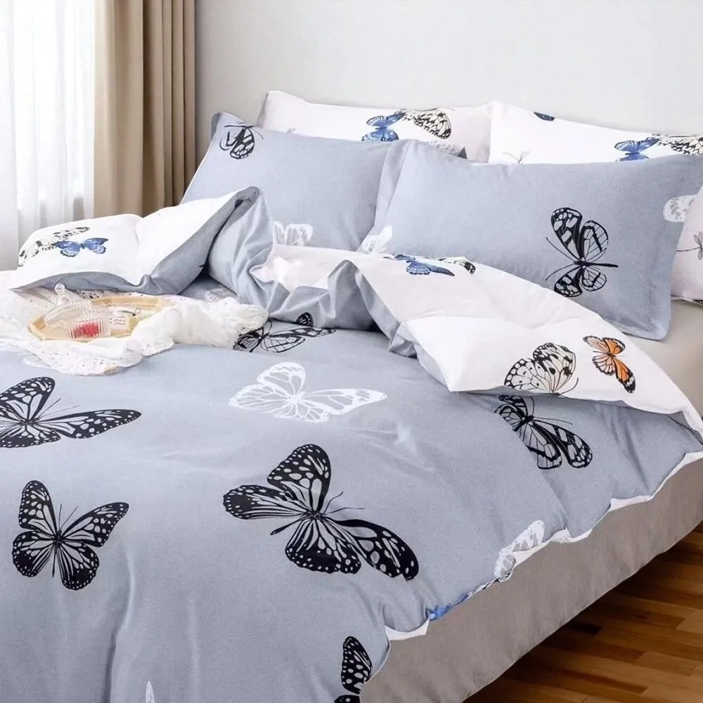 Ágynemű GALENA GREY BUTTERFLIES 7 részes 140X200 cm