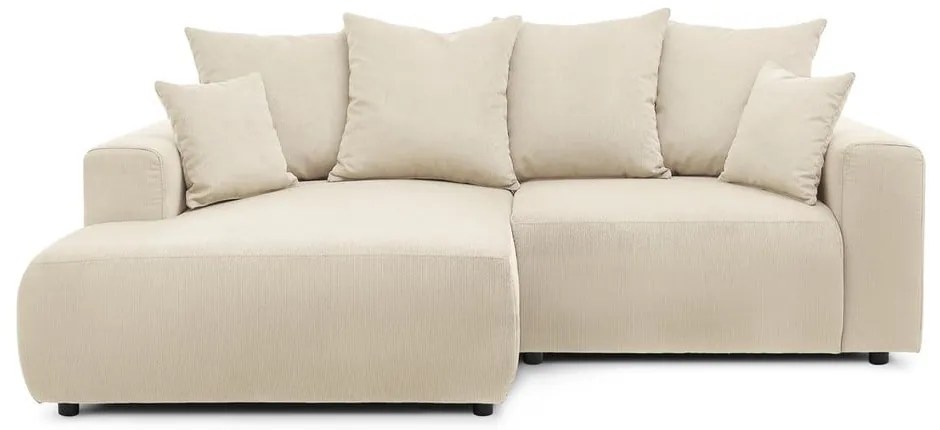Krémszínű bársony sarokkanapé Enjoy – Bobochic Paris