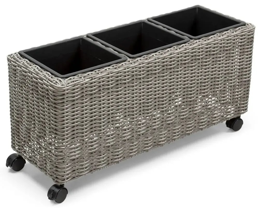 BREDA rattan gurulós virágláda