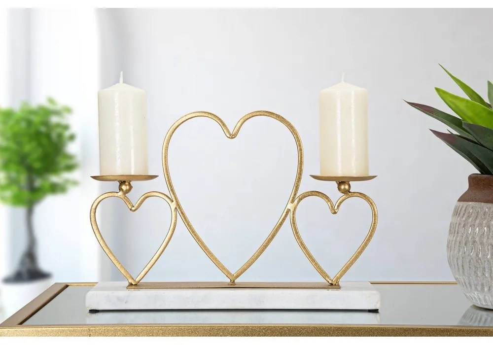 Aranyszínű-fehér gyertyatartó - Mauro Ferretti