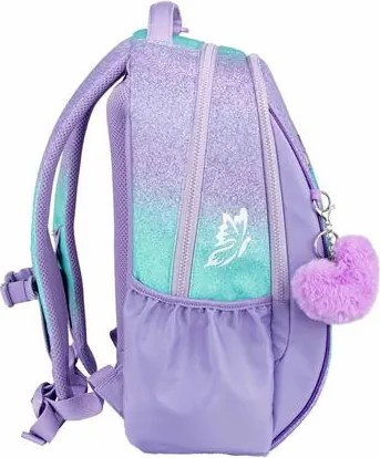 Iskolatáska, cipzáras, laptoptartóval, BELMIL Companion Serenity, lila, pillangó (BL338961L)