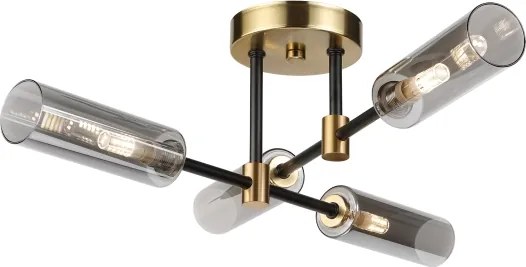 Felületre szerelt csillár TESSA 4xG9/8W/230V sárgaréz/füstfekete