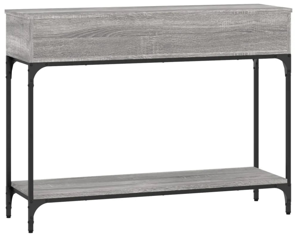 szürke sonoma színű szerelt fa konzolasztal 100 x 30,5 x 75 cm