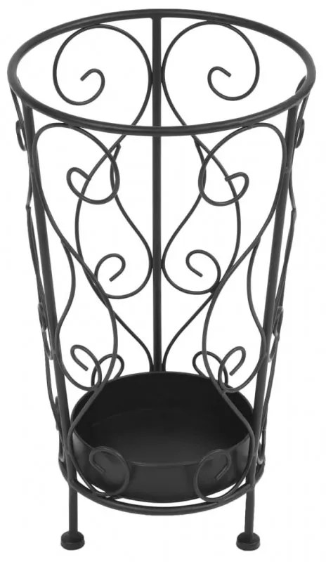 Vintage stílusú fekete fém esernyőtartó 26 x 46 cm