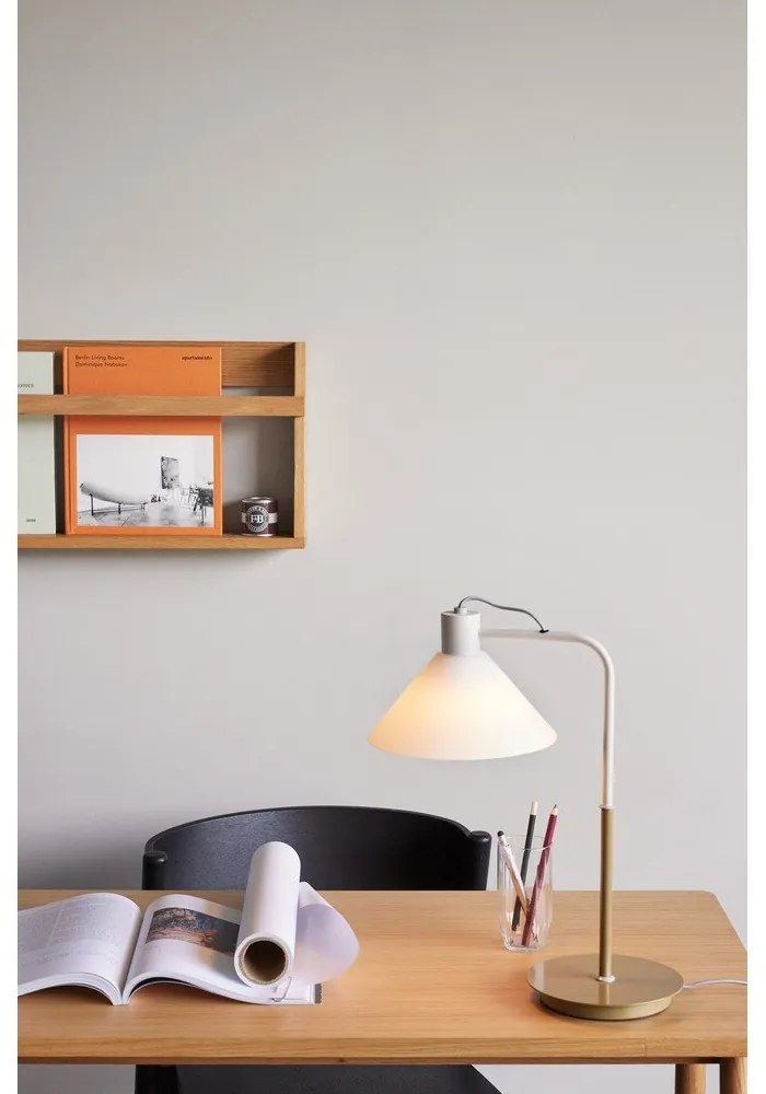 Fehér asztali lámpa üveg búrával (magasság 44 cm) Spot – Hübsch