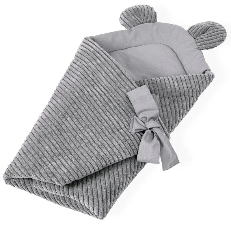 Szürke kordbársony babapólya 35x65 cm – Meowbaby