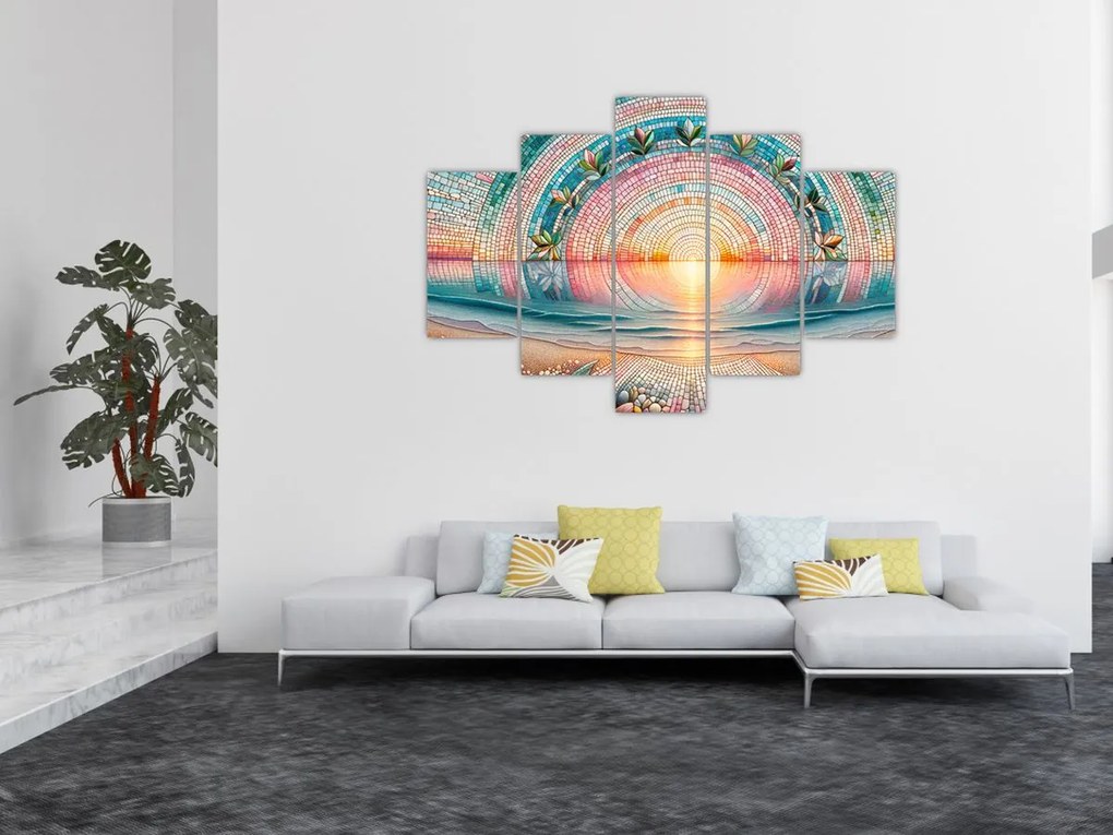 Kép – Naplemente mozaik (150x105 cm)