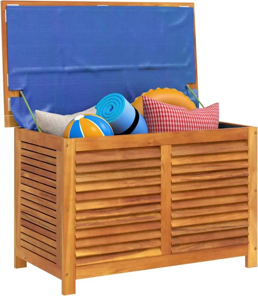vidaXL tömör akácfa kerti tárolóláda zsaluval 90 x 50 x 56 cm