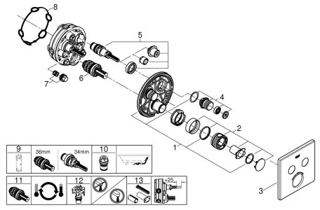 GROHE 29124A00 - termosztátos csaptelep GROHTHERM SMARTCONTROL grafit
