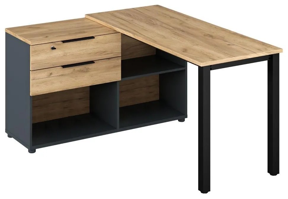 Sarok PC asztal Klodekas 8 (artisan tölgy + fekete) . 1097181