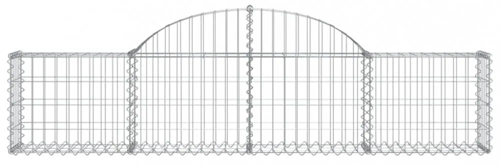 vidaXL 2 db íves horganyzott vas gabion kosár 200x30x40/60 cm