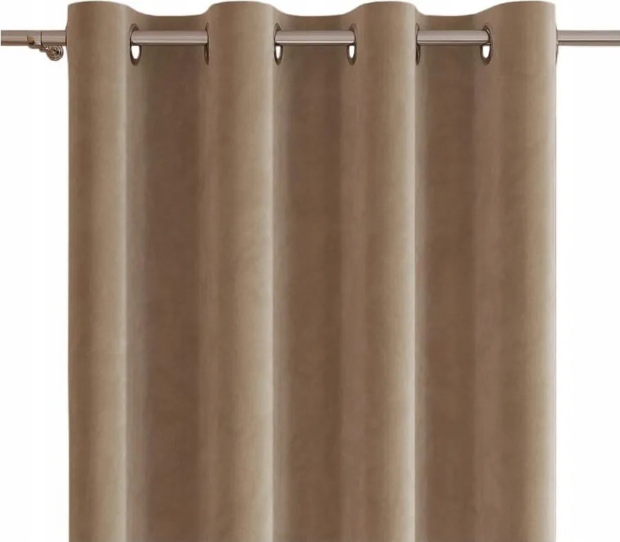 Velúr függöny átvezetőkkel 140x240 Velúr függöny Sötét Bézs