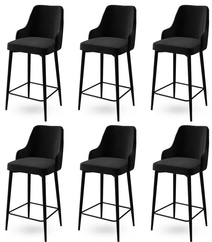 Enox Black bárszék szett, 6 db