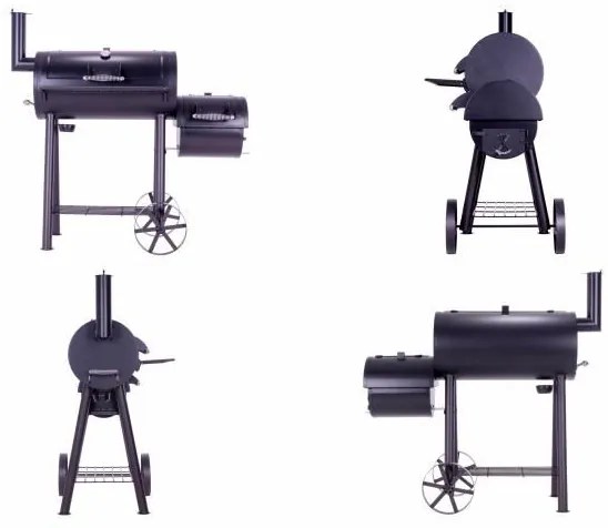 GARTHEN Kerti grill füstüllővel XL 120 x 55 cm