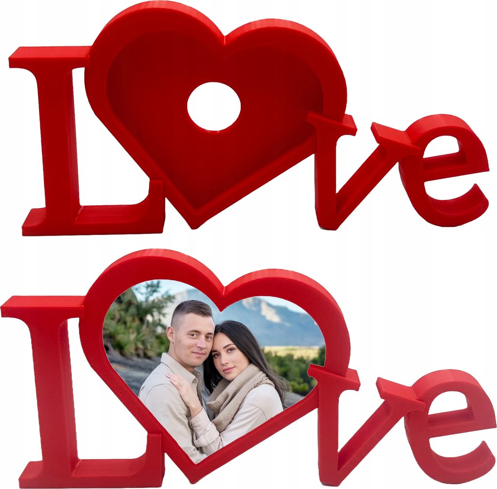 Valentin Napi Ajándék Képkeret Love Felirattal, Szív Alakú