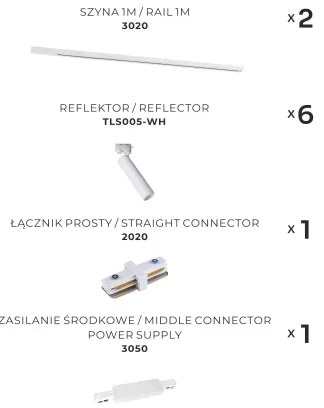 Zuma Line 3049 - Spotlámpa sínrendszerrel LULU 6xGU10/35W/230V fehér