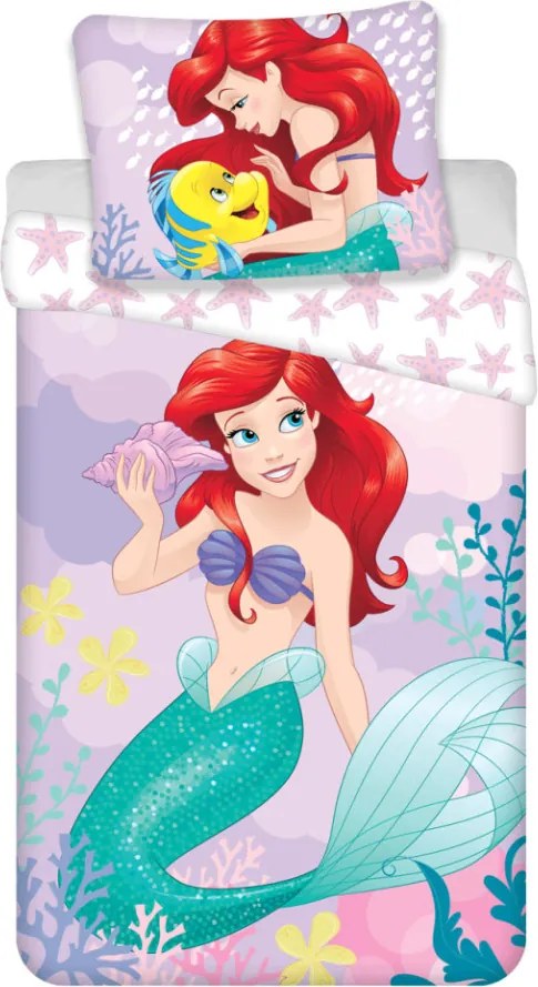 Disney Hercegnők Ariel Pink ágyneműhuzat 140×200cm, 70×90 cm